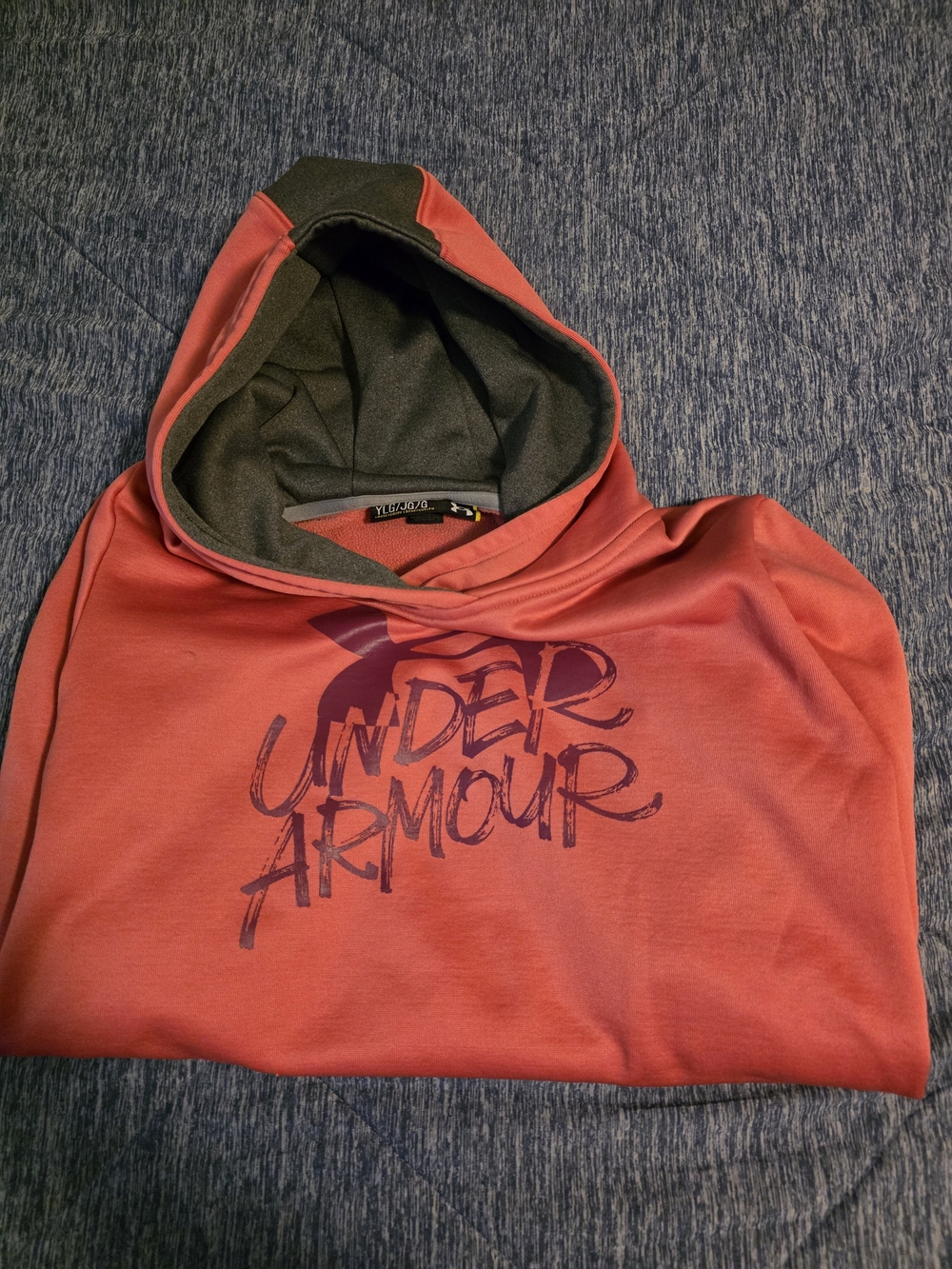 Under Armour Coral Pullover Hoodie with Dark Gray Hood